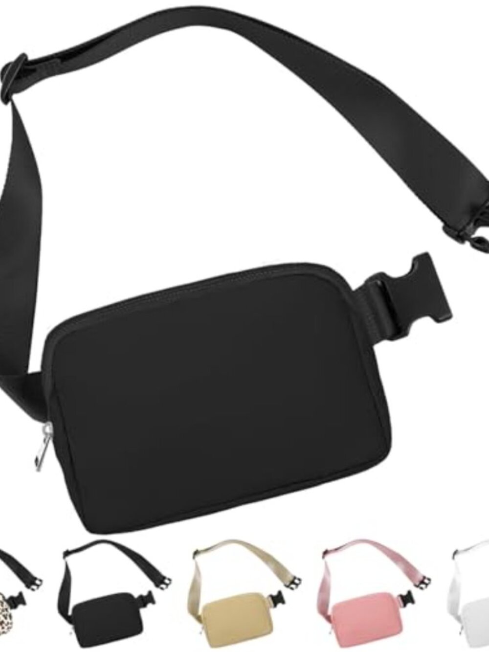 1L Mini Fanny Pack Crossbody Belt Bag Water Resistant Nylon Hands-Free
